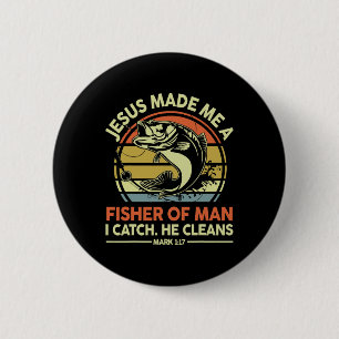 Chapa Redonda De 5 Cm Jesús me hizo pescador de hombres divertido B papá