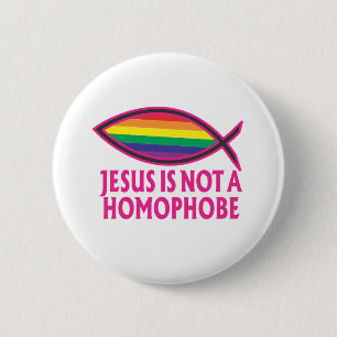 Chapa Redonda De 5 Cm Jesús no es un Homophobe