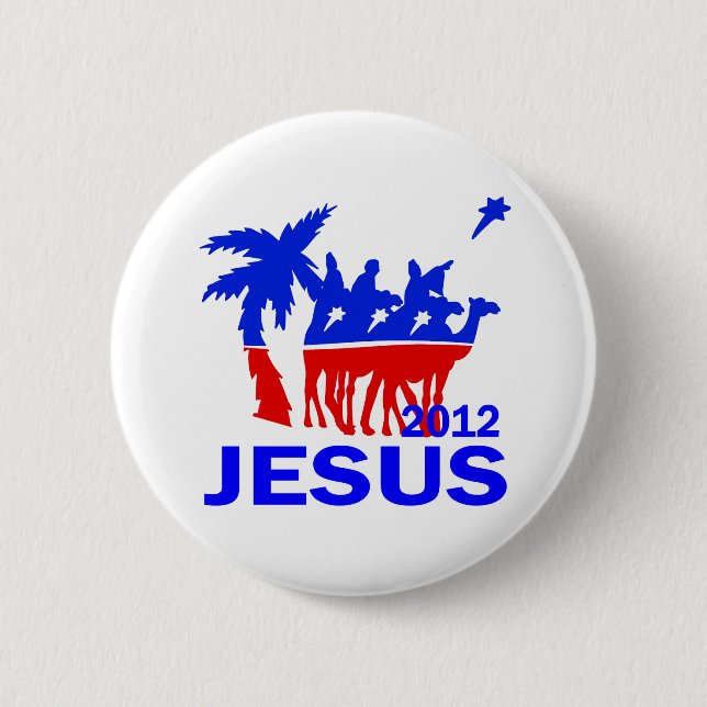 Chapa Redonda De 5 Cm Jesús para el presidente 2012 (Anverso)