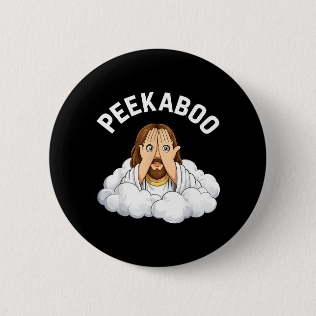 Chapa Redonda De 5 Cm Jesús Peekaboo (Anverso)