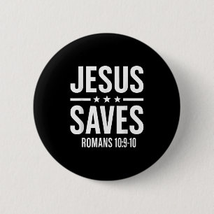 Chapa Redonda De 5 Cm Jesús salva a los romanos Biblia Verse Fe Hombres