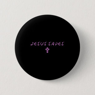 Chapa Redonda De 5 Cm Jesús salva cruz cristiana minimalista sutil femen