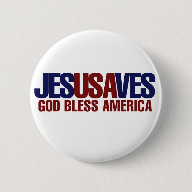 Chapa Redonda De 5 Cm Jesus Saves (Anverso)