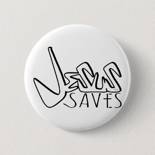CHAPA REDONDA DE 5 CM JESUS SAVES GRAFFITI
