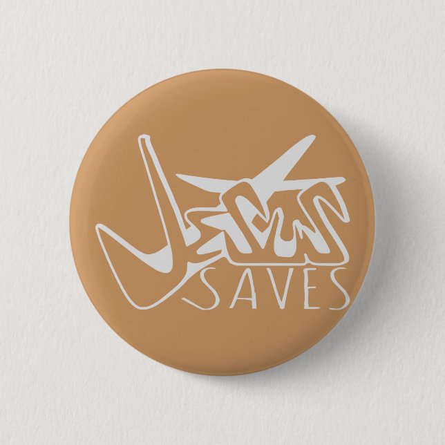 CHAPA REDONDA DE 5 CM JESUS SAVES GRAFFITI (Anverso)