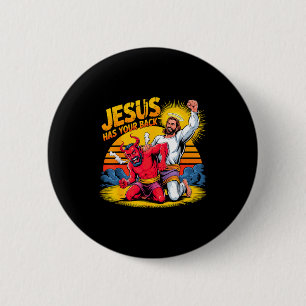 Chapa Redonda De 5 Cm Jesús Tiene Tu Espalda Fe Cristiana