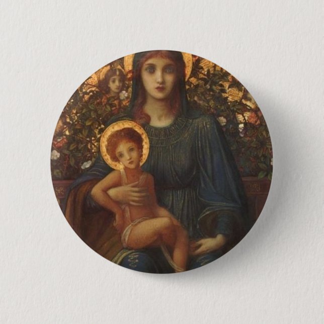 CHAPA REDONDA DE 5 CM JESUS Y MARY (Anverso)
