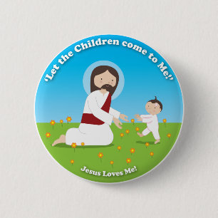 Chapa Redonda De 5 Cm Jesús y niño