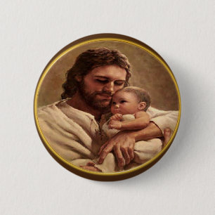 Chapa Redonda De 5 Cm Jesús y niño