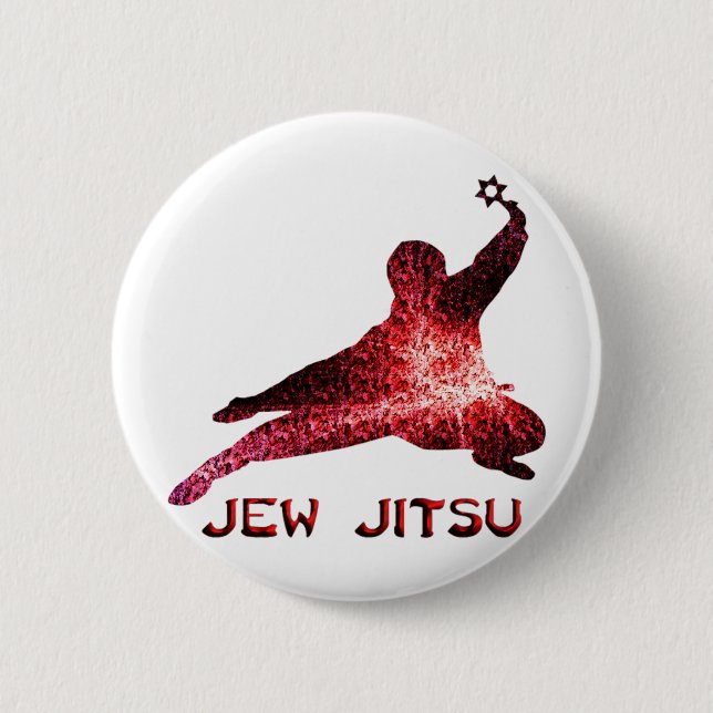 Chapa Redonda De 5 Cm Jew Jitsu (Anverso)