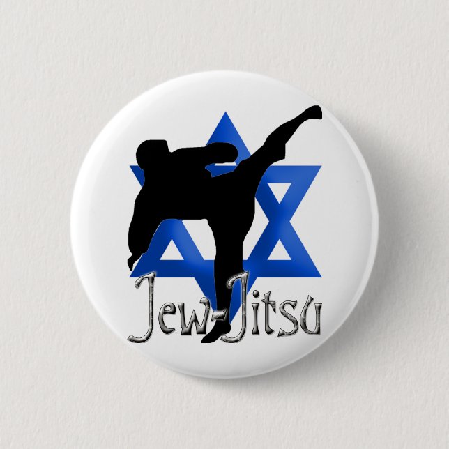 Chapa Redonda De 5 Cm Jew Jitsu (Anverso)