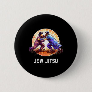 Chapa Redonda De 5 Cm Jew Jitsu Karate Funny Hanukkah