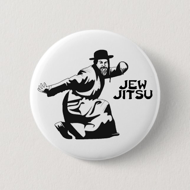 Chapa Redonda De 5 Cm Jew Jitsu Pinback Butto | Judía Bar Mitzvah Regalo (Anverso)