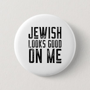 Chapa Redonda De 5 Cm Jewish Looks Good On Me Pride Culture