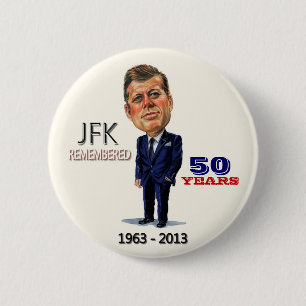 CHAPA REDONDA DE 5 CM JFK RECORDADO