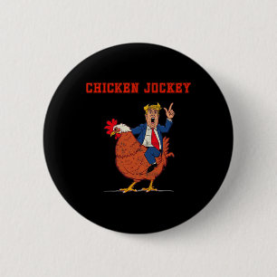 Chapa Redonda De 5 Cm Jinete de Pollo Divertido Meme de Trump