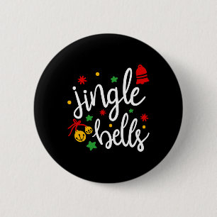 Chapa Redonda De 5 Cm Jingle Bells Jingle todo el camino navideño regala