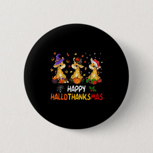 Chapa Redonda De 5 Cm Jirafa Hallothanksmas Halloween Día de Acción de G