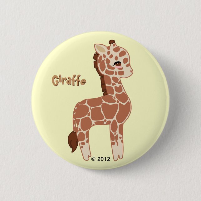 Chapa Redonda De 5 Cm Jirafa linda (Anverso)
