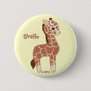 Chapa Redonda De 5 Cm Jirafa linda