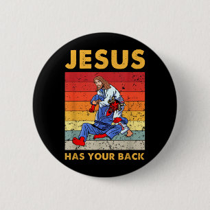 Chapa Redonda De 5 Cm Jiu Jitsu Brasileño Jesús Te Apoya BJJ MMA