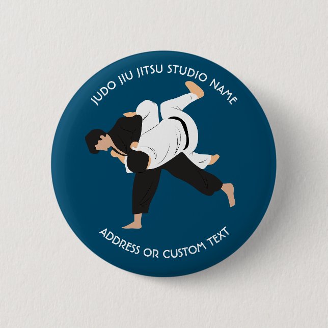 Chapa Redonda De 5 Cm Jiu Jitsu Judo Martial Arts Studio (Anverso)