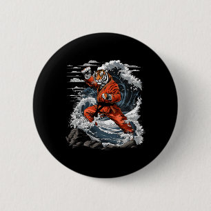 Chapa Redonda De 5 Cm Jiu-jitsu Tigre Kung Fu Taekwondo Kickboxing Marti