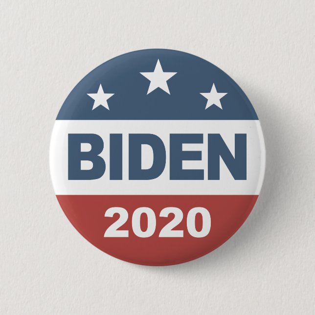 Chapa Redonda De 5 Cm Joe Biden 2020 (Anverso)