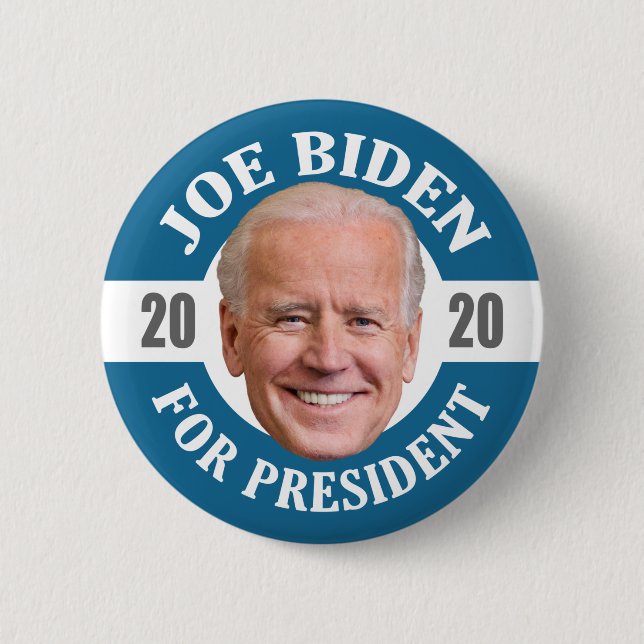 Chapa Redonda De 5 Cm Joe Biden 2020 para presidente fotográfico jefe fl (Anverso)