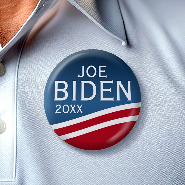 Chapa Redonda De 5 Cm Joe Biden - Diseño de Ondas Modernas (Joe Biden 2024 Button)