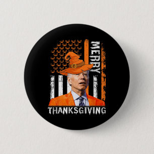 Chapa Redonda De 5 Cm Joe Biden Feliz Halloween Feliz Día de Acción de G