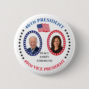 Chapa Redonda De 5 Cm Joe Biden y Kamala Harris