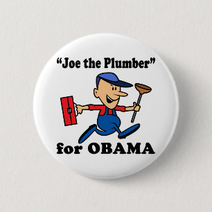 Chapa Redonda De 5 Cm Joe el plomero para Obama