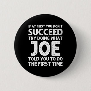 Chapa Redonda De 5 Cm Joe Gift Nombre Personalizado Cumpleaños Funny Chr