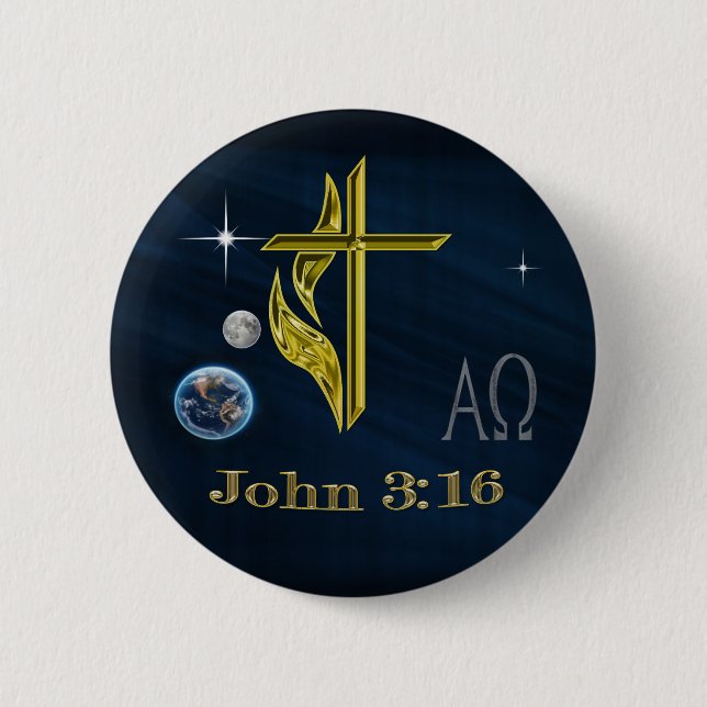 Chapa Redonda De 5 Cm john 3:16 (Anverso)