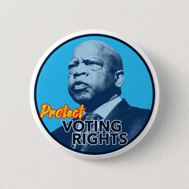 Chapa Redonda De 5 Cm John Lewis Protect Voting Rights Rótulo (Anverso)