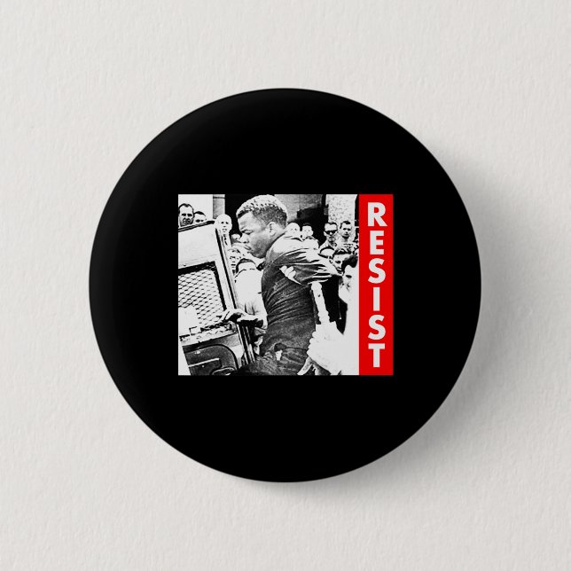 Chapa Redonda De 5 Cm John Lewis - Resist (Anverso)