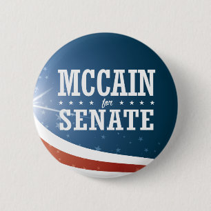 Chapa Redonda De 5 Cm John McCain 2016