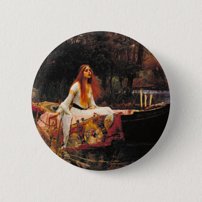 Chapa Redonda De 5 Cm John William Waterhouse - La Señora de Shalott (Anverso)