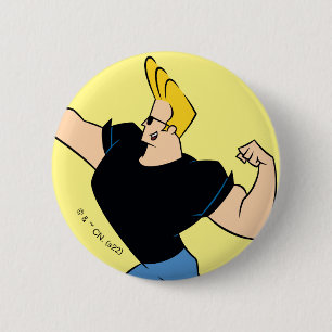 Chapa Redonda De 5 Cm Johnny Bravo Flexing