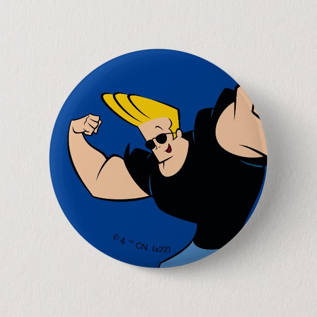 Chapa Redonda De 5 Cm Johnny Bravo Iconic Pose (Anverso)