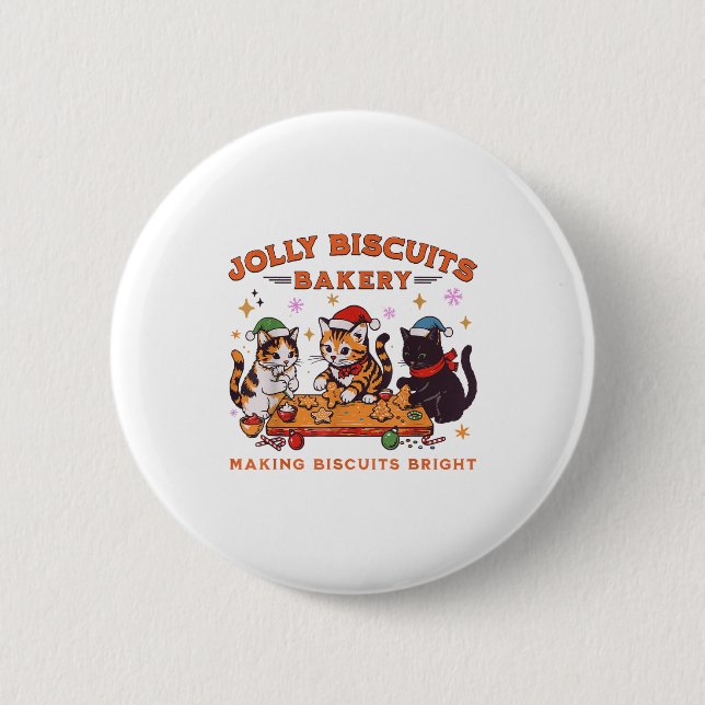 Chapa Redonda De 5 Cm Jolly Christmas Biscuits Bakery Baking Crew Xmas C (Anverso)