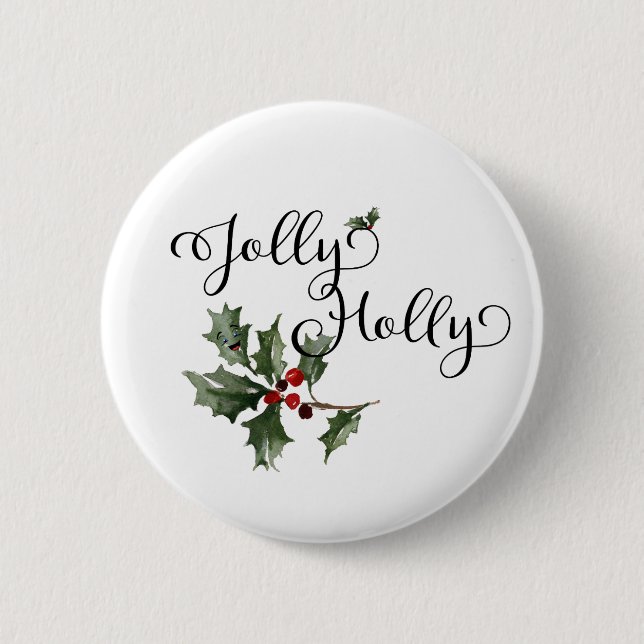Chapa Redonda De 5 Cm Jolly Holly (Anverso)