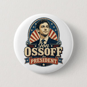 Chapa Redonda De 5 Cm Jon Ossoff   Para Presidente   Político