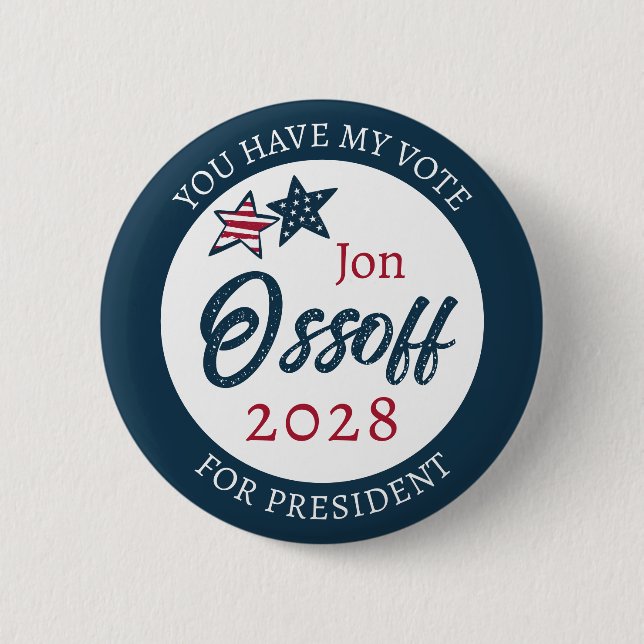 Chapa Redonda De 5 Cm Jon Ossoff Presidente 2028  (Anverso)