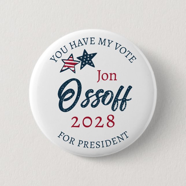 Chapa Redonda De 5 Cm Jon Ossoff Presidente 2028  (Anverso)