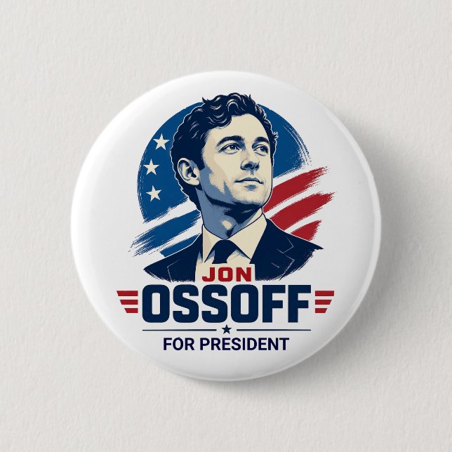 Chapa Redonda De 5 Cm Jon Ossoff Presidente 2028   (Anverso)