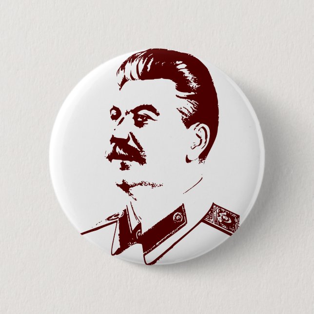 CHAPA REDONDA DE 5 CM JOSEPH STALIN PIN BACK BADGE (Anverso)