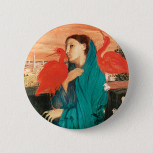Chapa Redonda De 5 Cm Joven con Bella Artes del ibis por Edgar Degas