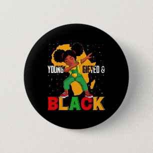 Chapa Redonda De 5 Cm Joven Gifado Y Negro Chica De Bebé Historia Negra